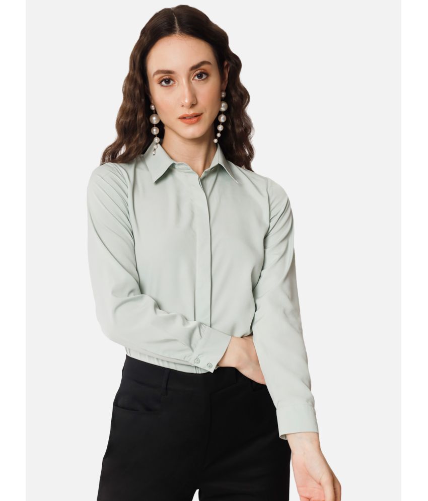     			OTIRA Mint Green Poly Crepe Shirt - Pack of 1