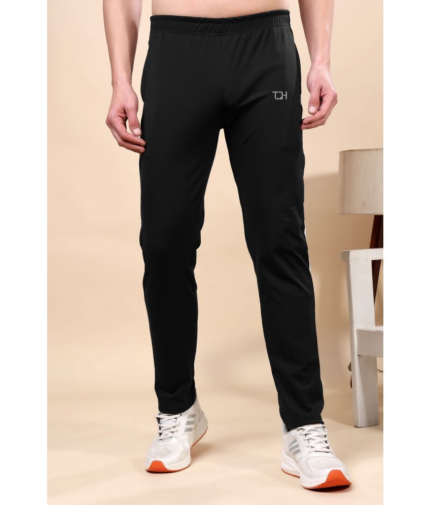     			TQH Black Polyester Men's Trackpants ( Pack of 1 )