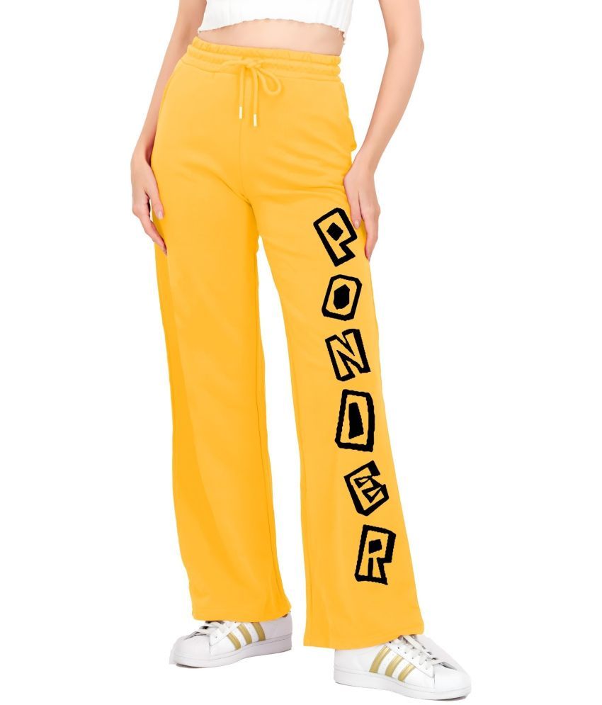     			TQH Yellow Cotton Blend Women's Gym Trackpants ( Pack of 1 )