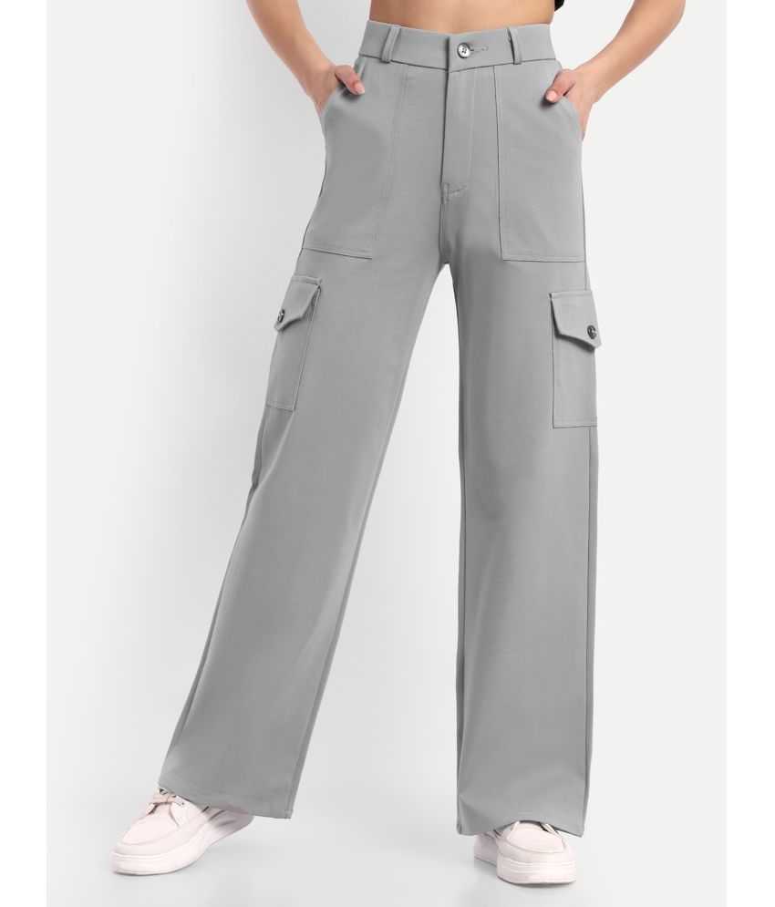     			Broadstar Pack of 1 Rayon Straight Women's Cargo Pants ( Light Grey )