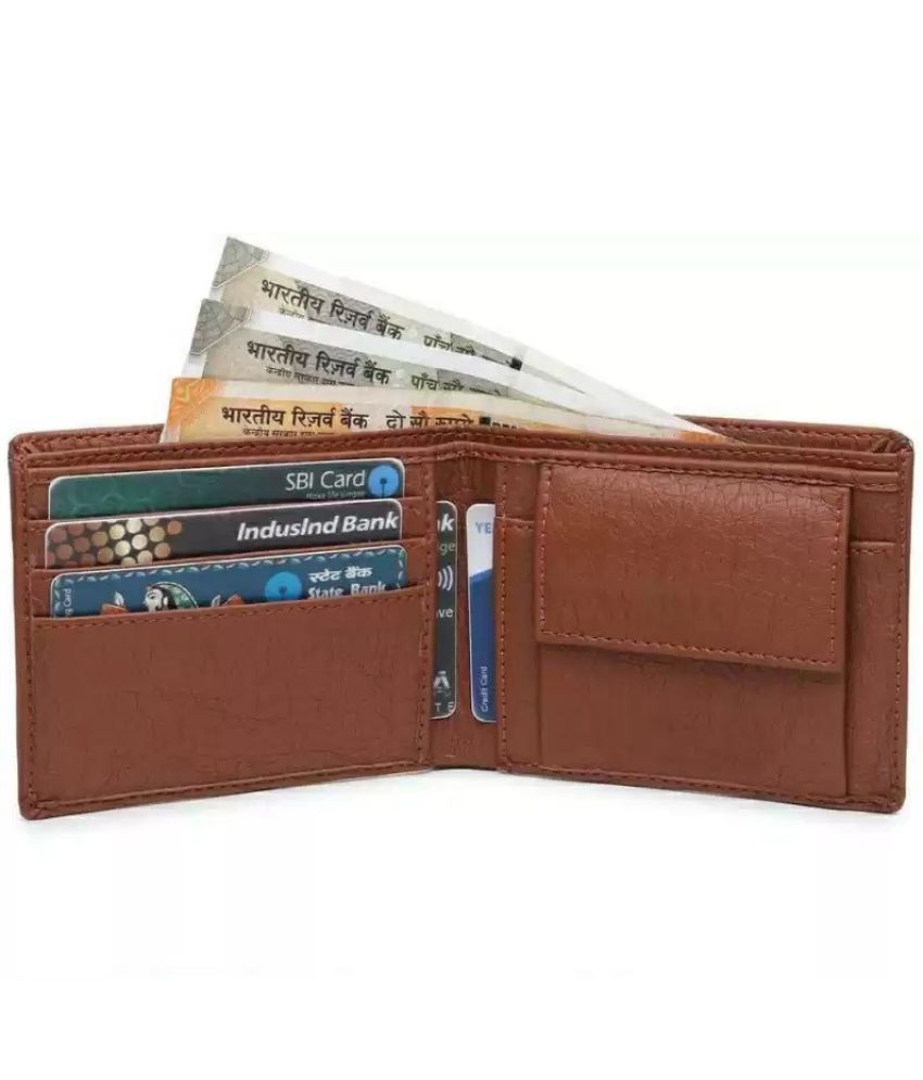     			Classic World PU Printed Men's RFID Wallet With 5 Slots For Card ( Tan , Pack of 1 )