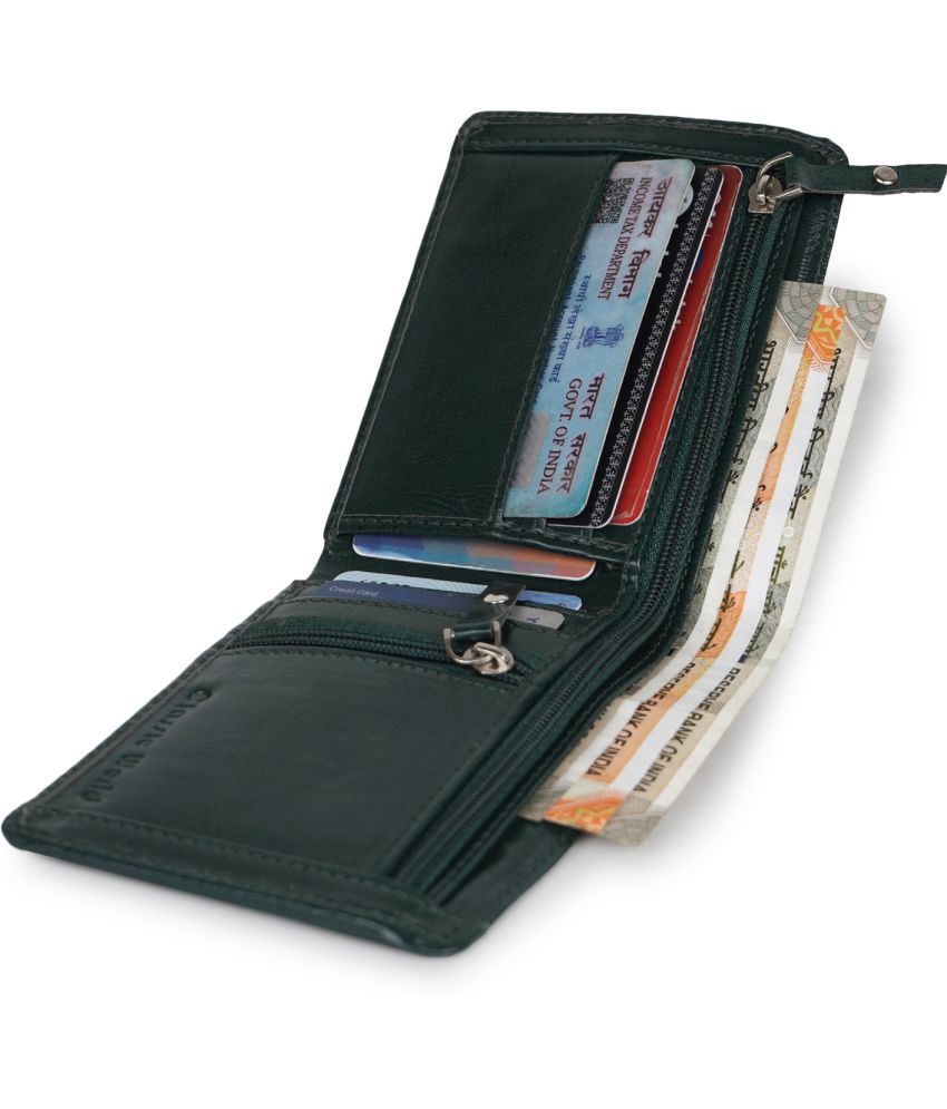     			Classic World PU Self Design Men's RFID Wallet With 6 Slots For Card ( Green , Pack of 1 )