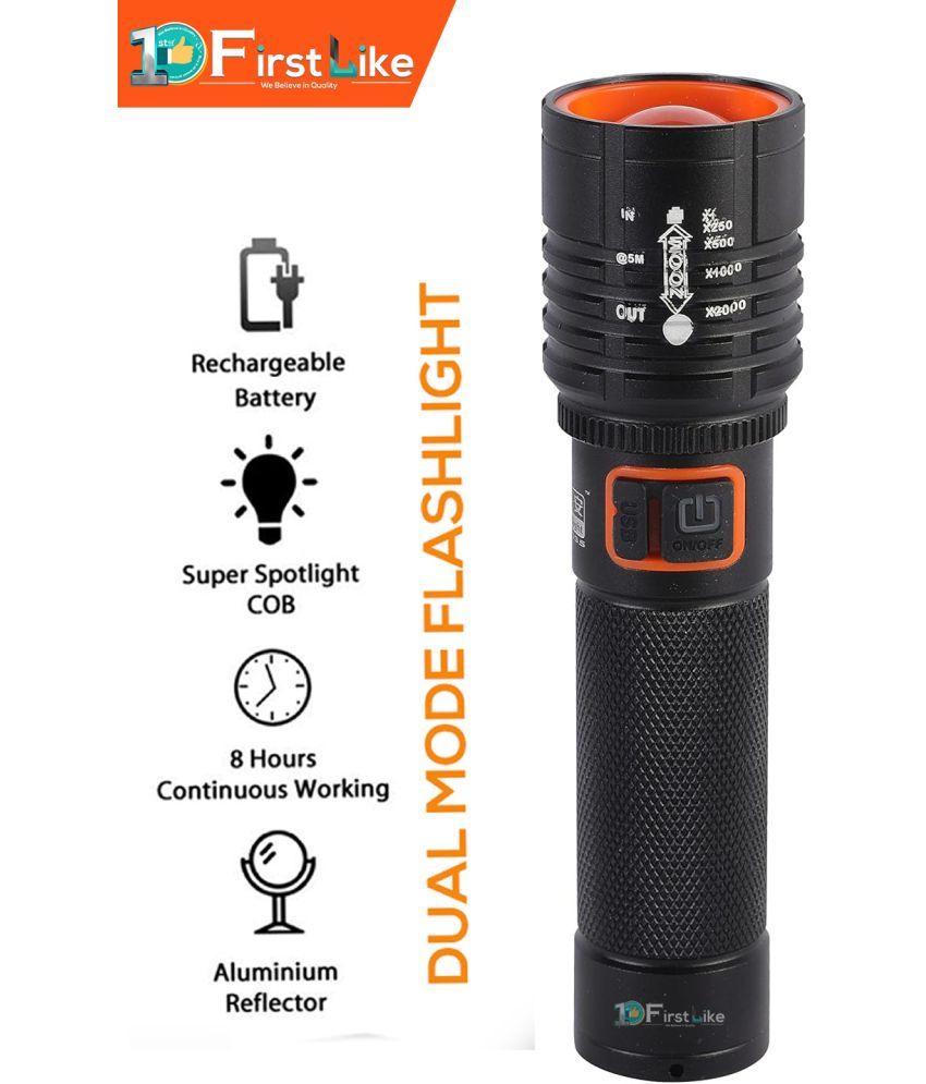     			FIRSTLIKE - 3W Rechargeable Flashlight Torch ( Pack of 1 )