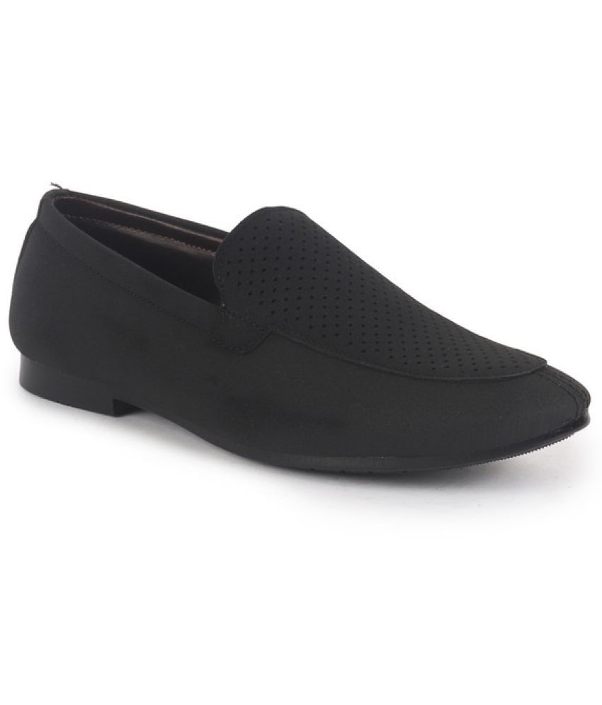     			Fausto Black Men's Slip On Formal Shoes