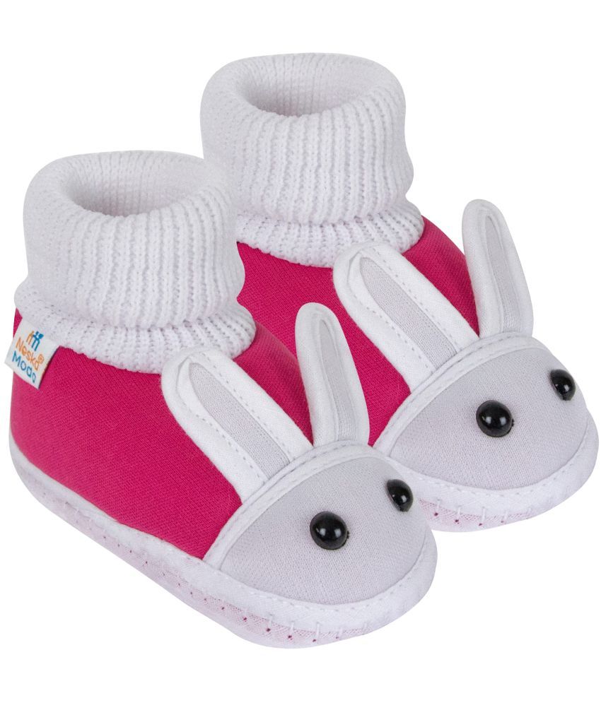     			Neska Moda - Fluorescent Pink  Booties For Baby Boy & Baby Girl 12-18 Months ( Pack of 1 )