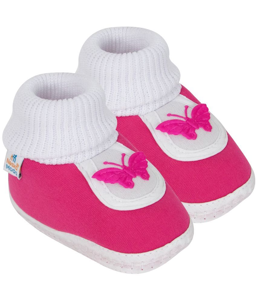     			Neska Moda - Fluorescent Pink  Booties For Baby Boy & Baby Girl 12-18 Months ( Pack of 1 )