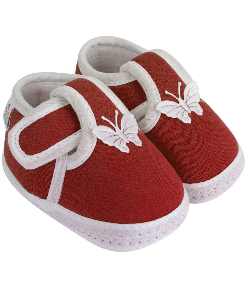     			Neska Moda - Maroon Booties For Baby Girl 0-6 Months ( Pack of 1 )