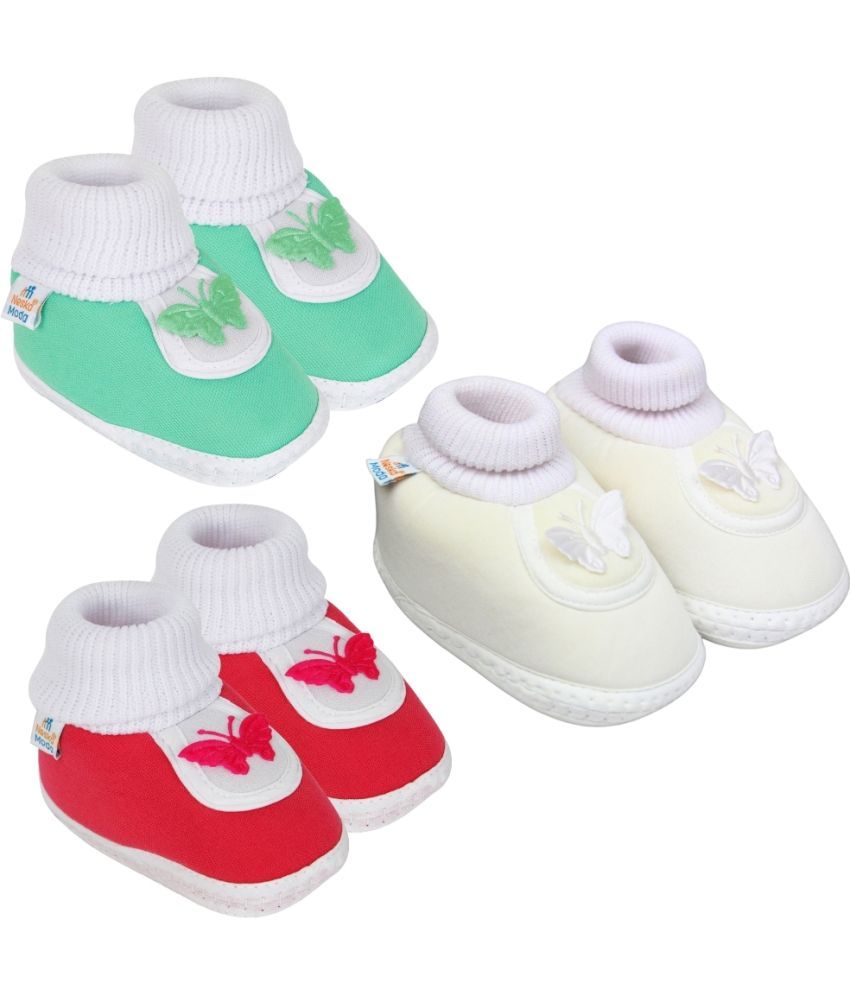     			Neska Moda - MultiColor  Booties For Baby Boy & Baby Girl 6-12 Months ( Pack of 3 )