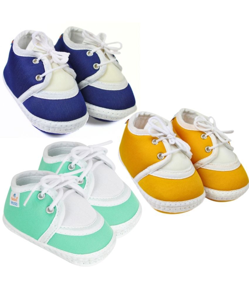     			Neska Moda - MultiColor  Booties For Baby Boy & Baby Girl 6-12 Months ( Pack of 3 )