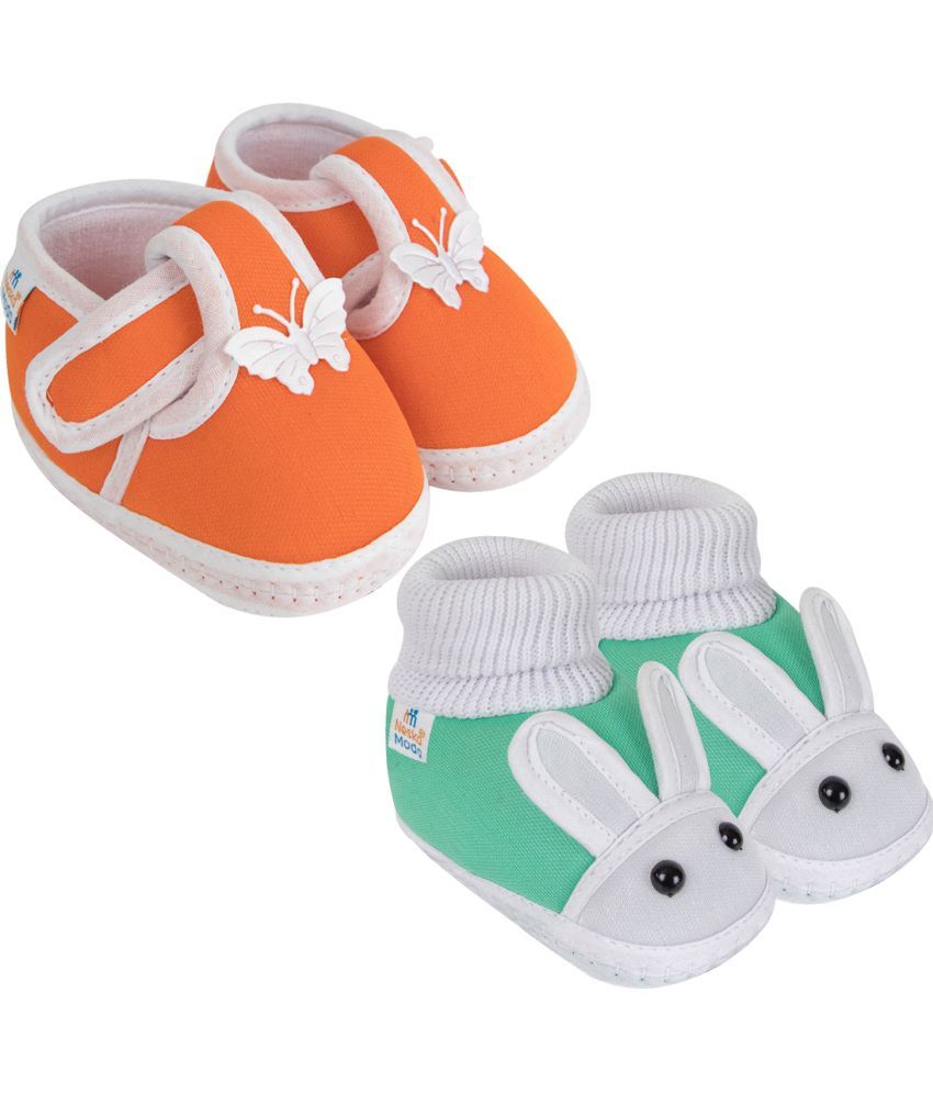     			Neska Moda - MultiColor  Booties For Baby Boy & Baby Girl 0-6 Months ( Pack of 2 )