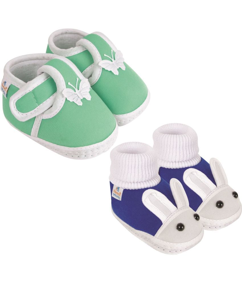     			Neska Moda - MultiColor  Booties For Baby Boy & Baby Girl 0-6 Months ( Pack of 2 )