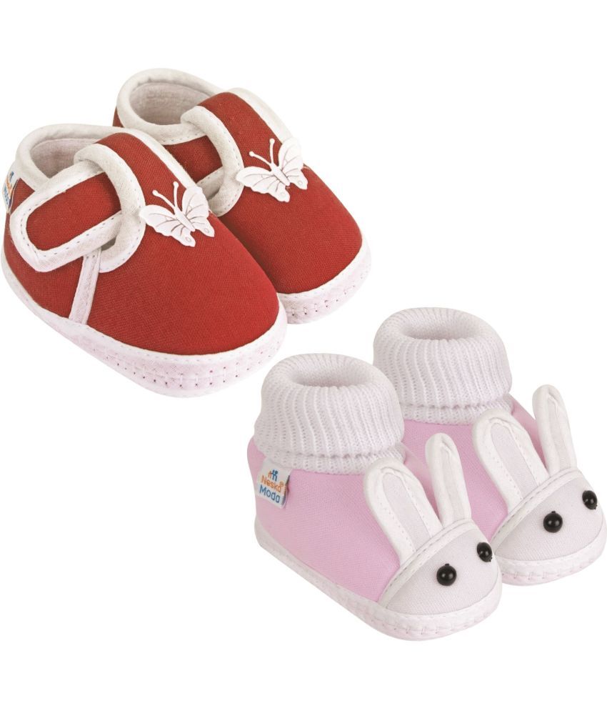     			Neska Moda - MultiColor  Booties For Baby Boy & Baby Girl 0-6 Months ( Pack of 2 )