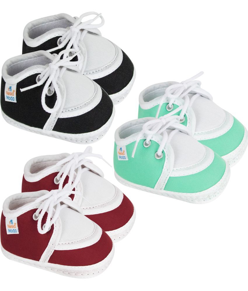     			Neska Moda - MultiColor  Booties For Baby Boy & Baby Girl 6-12 Months ( Pack of 3 )