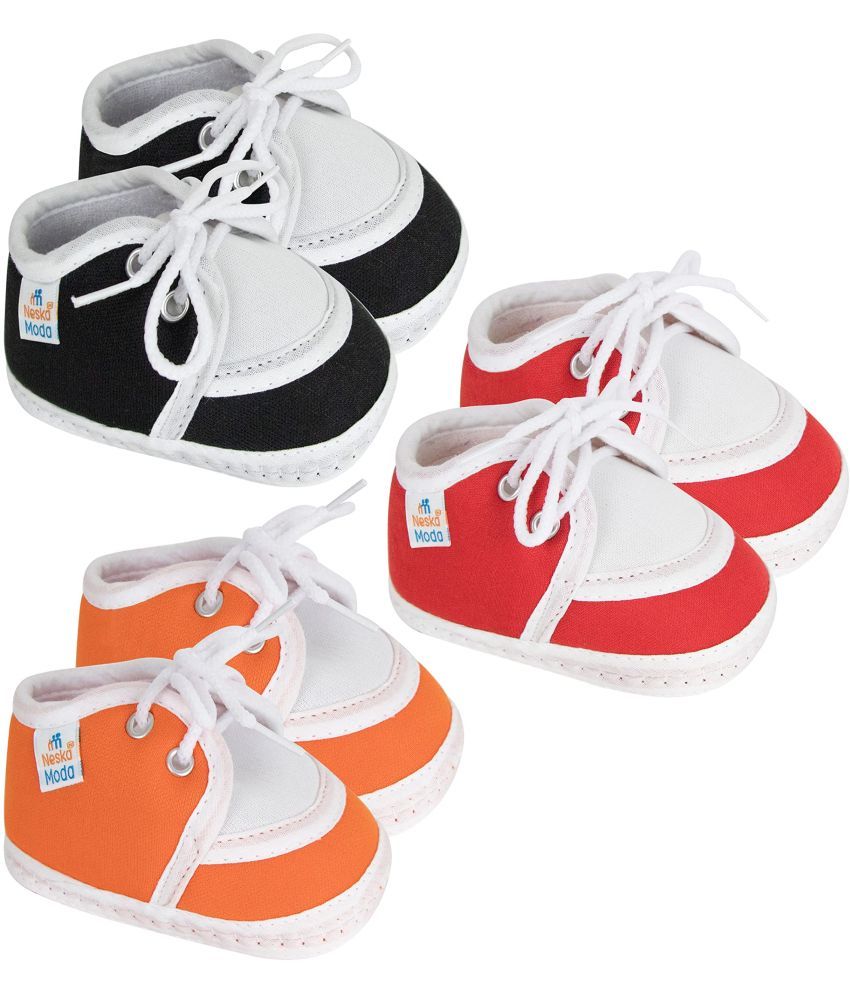     			Neska Moda - MultiColor  Booties For Baby Boy & Baby Girl 0-6 Months ( Pack of 3 )