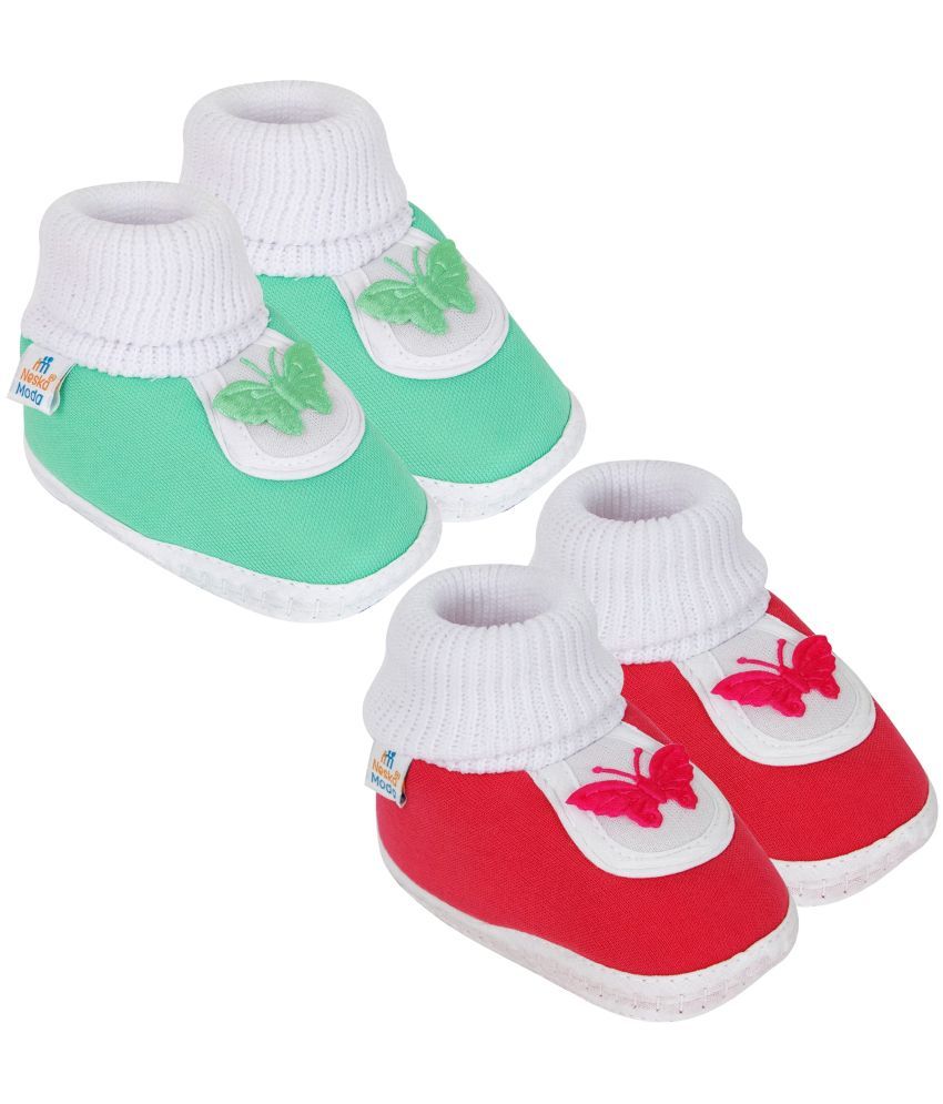     			Neska Moda - MultiColor  Booties For Baby Boy & Baby Girl 6-12 Months ( Pack of 2 )