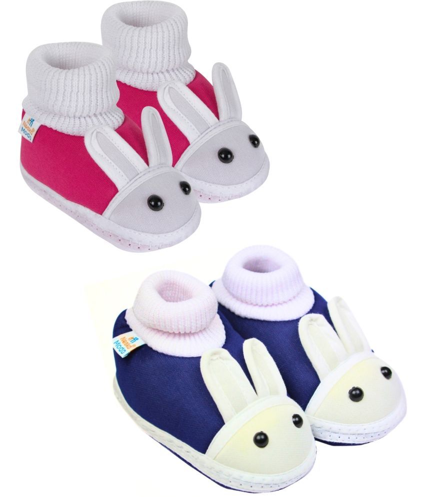     			Neska Moda - MultiColor  Booties For Baby Boy & Baby Girl 6-12 Months ( Pack of 2 )