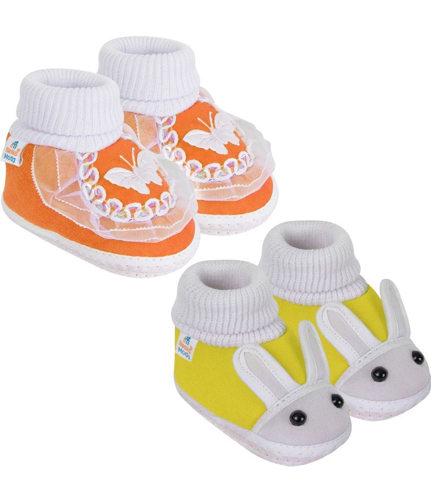     			Neska Moda - MultiColor  Booties For Baby Boy & Baby Girl 0-6 Months ( Pack of 2 )