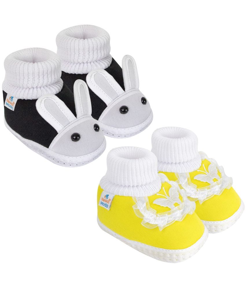     			Neska Moda - MultiColor  Booties For Baby Boy & Baby Girl 0-6 Months ( Pack of 2 )