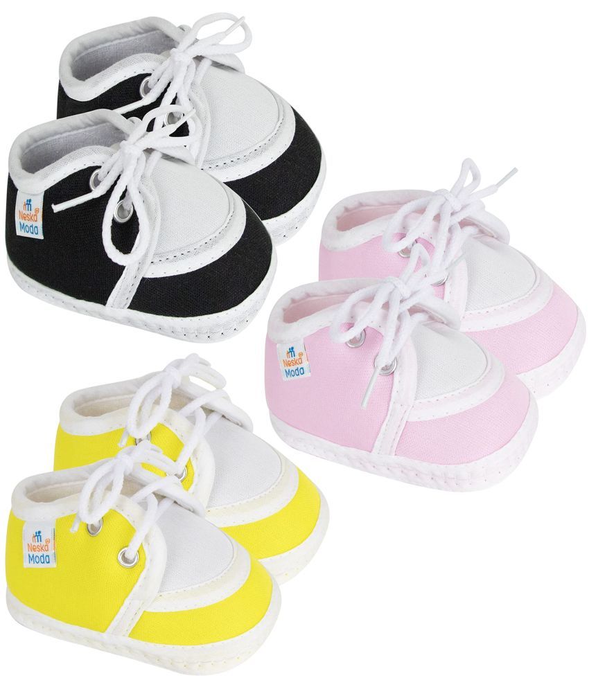     			Neska Moda - MultiColor  Booties For Baby Boy & Baby Girl 0-6 Months ( Pack of 3 )