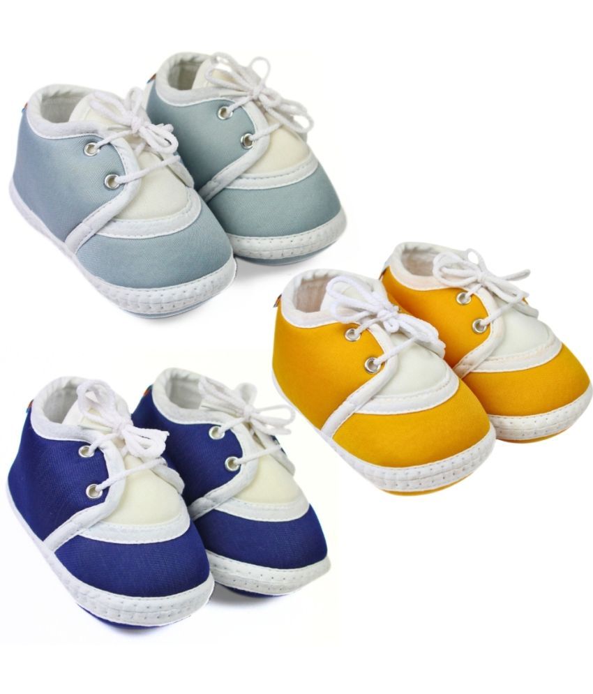     			Neska Moda - MultiColor  Booties For Baby Boy & Baby Girl 6-12 Months ( Pack of 3 )