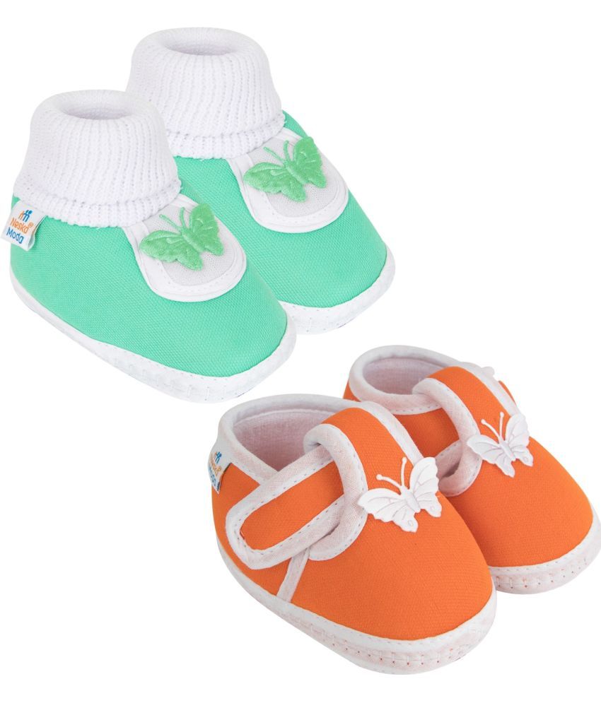     			Neska Moda - MultiColor  Booties For Baby Boy & Baby Girl 0-6 Months ( Pack of 2 )