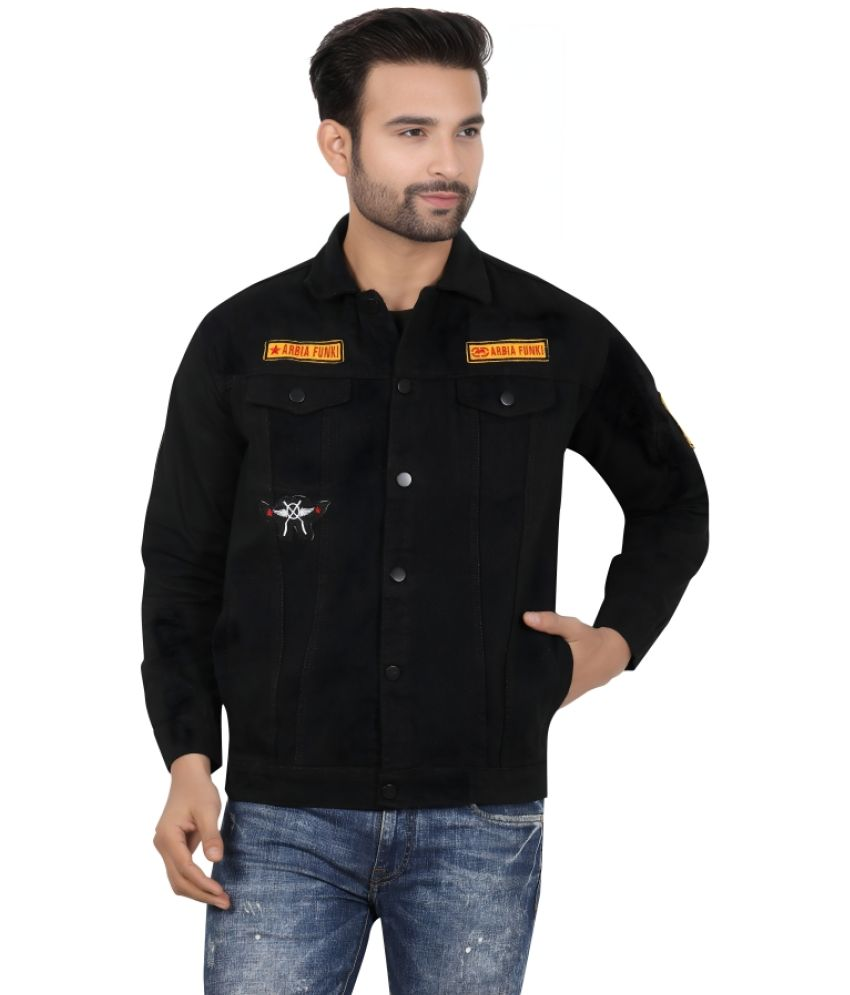     			ARBIA FUNKI Denim Men's Denim Jacket - Black ( Pack of 1 )