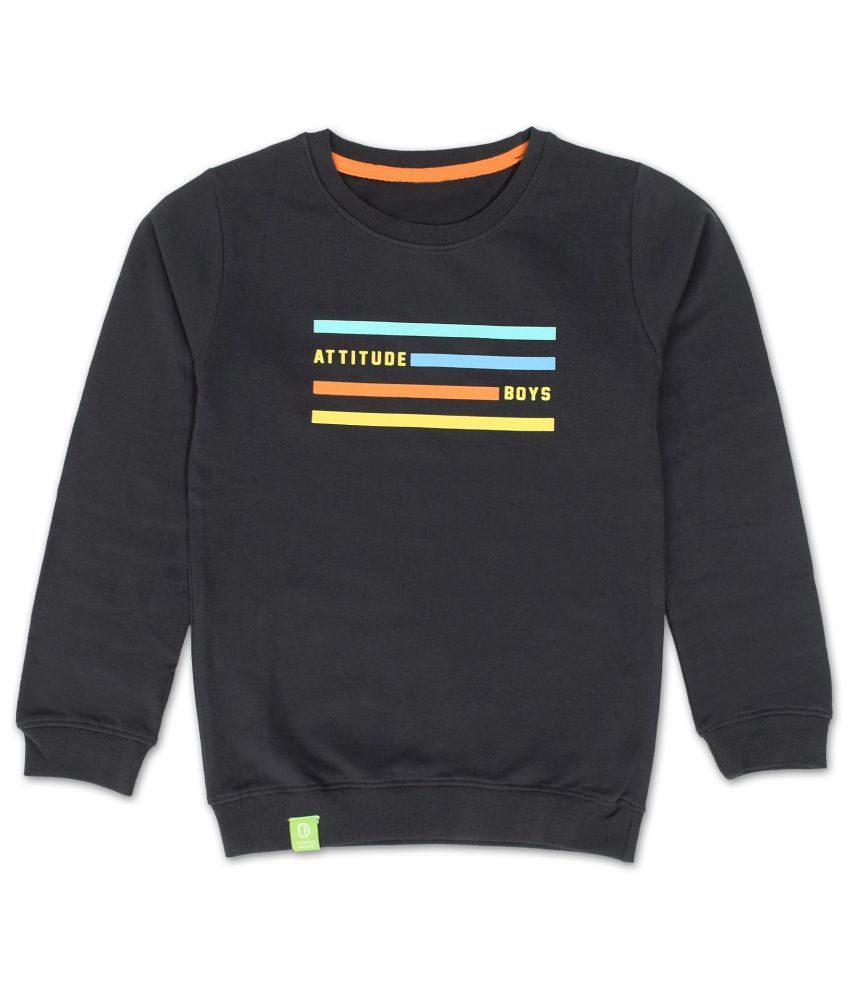     			COLOR HUNT Pack of 1 Boys Cotton Sweatshirt ( Black )