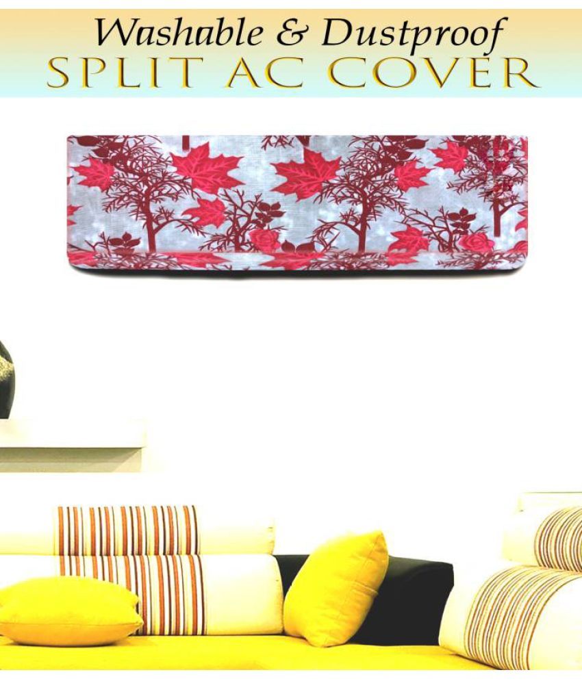     			Crosmo Single Cotton Red AC Cover for Split AC