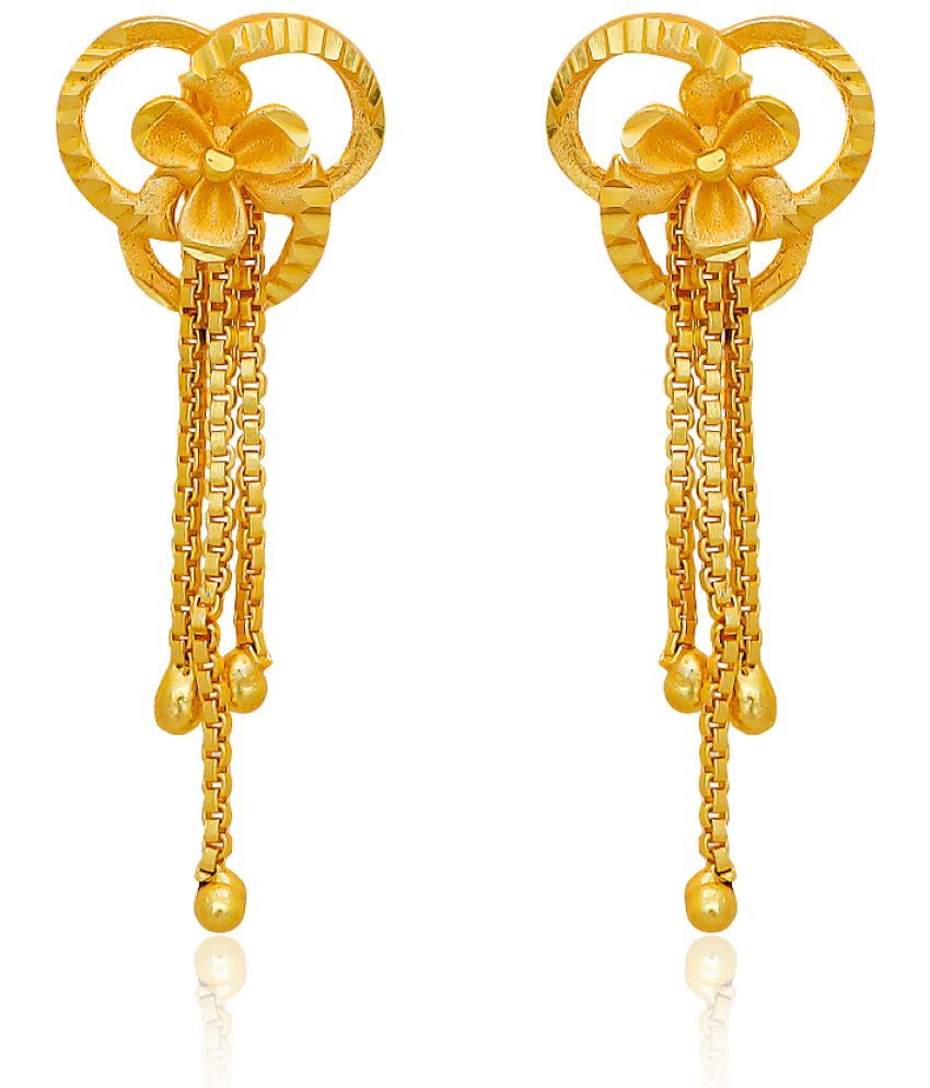     			Drashti Collection Golden Danglers Earrings ( Pack of 1 )