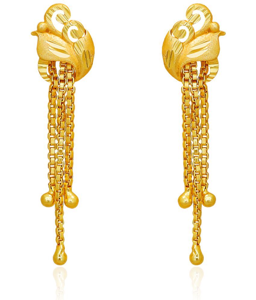     			Drashti Collection Golden Danglers Earrings ( Pack of 1 )