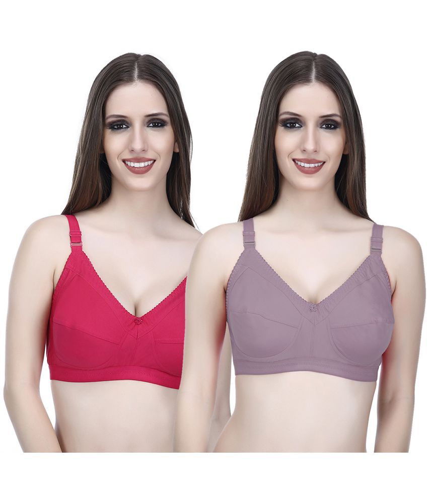     			Elina Pack of 2 Cotton Non Padded Minimizer Bra For Women ( Multicolor )