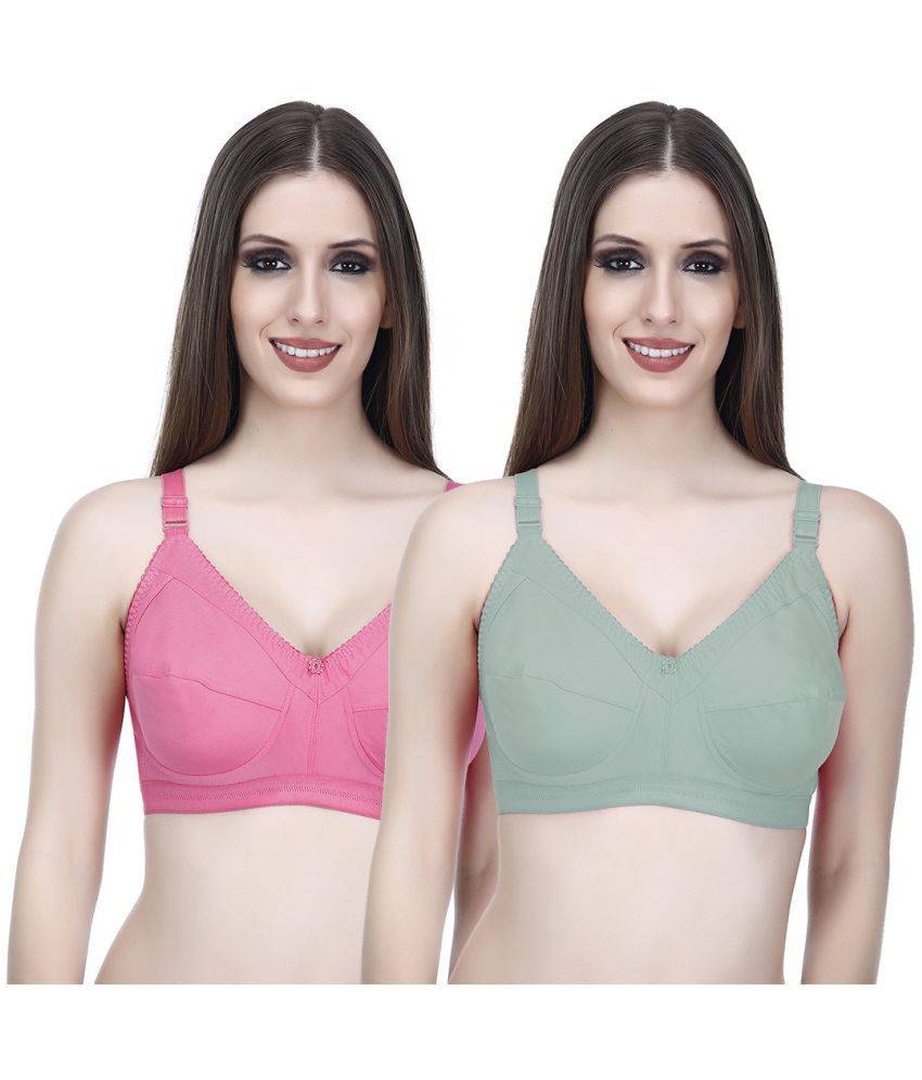     			Elina Pack of 2 Cotton Non Padded Minimizer Bra For Women ( Multicolor )