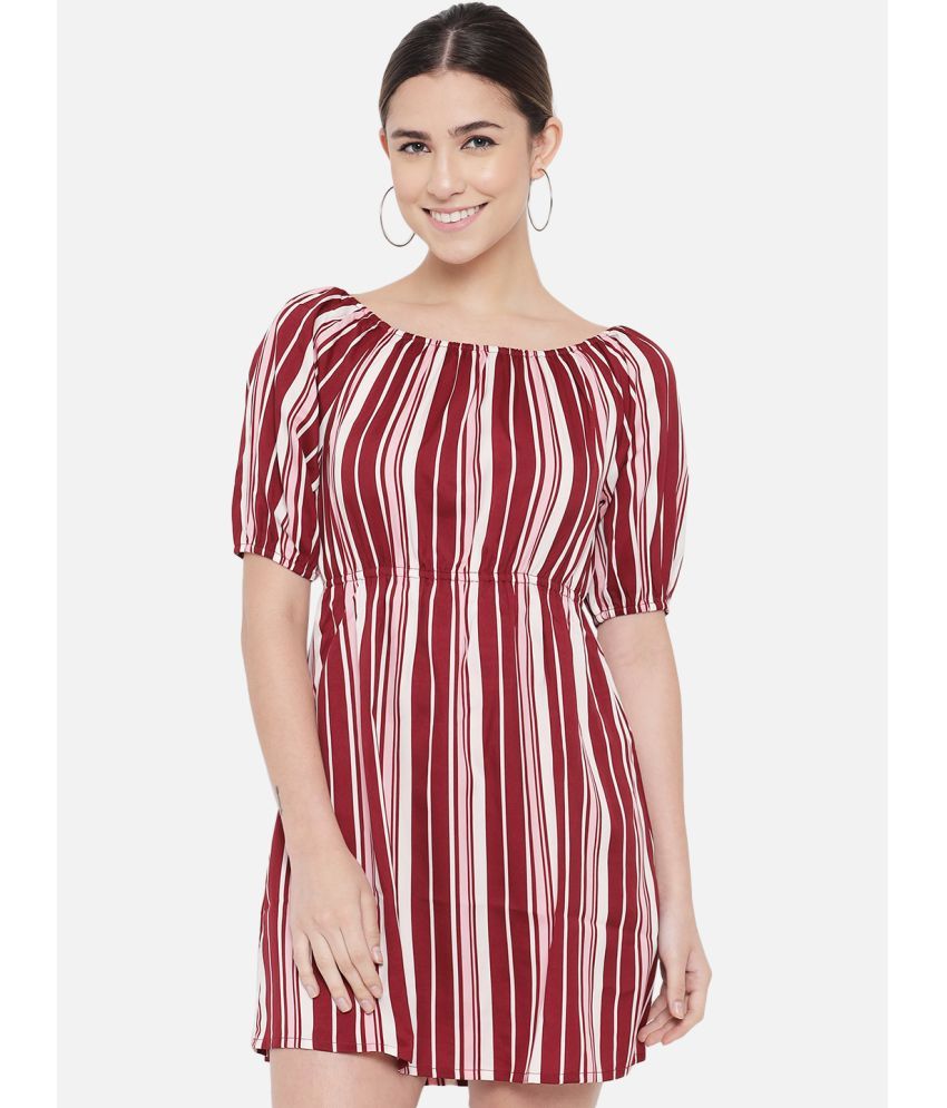     			OTIRA Crepe Striped Mini Women's A-line Dress - Multicolor ( Pack of 1 )