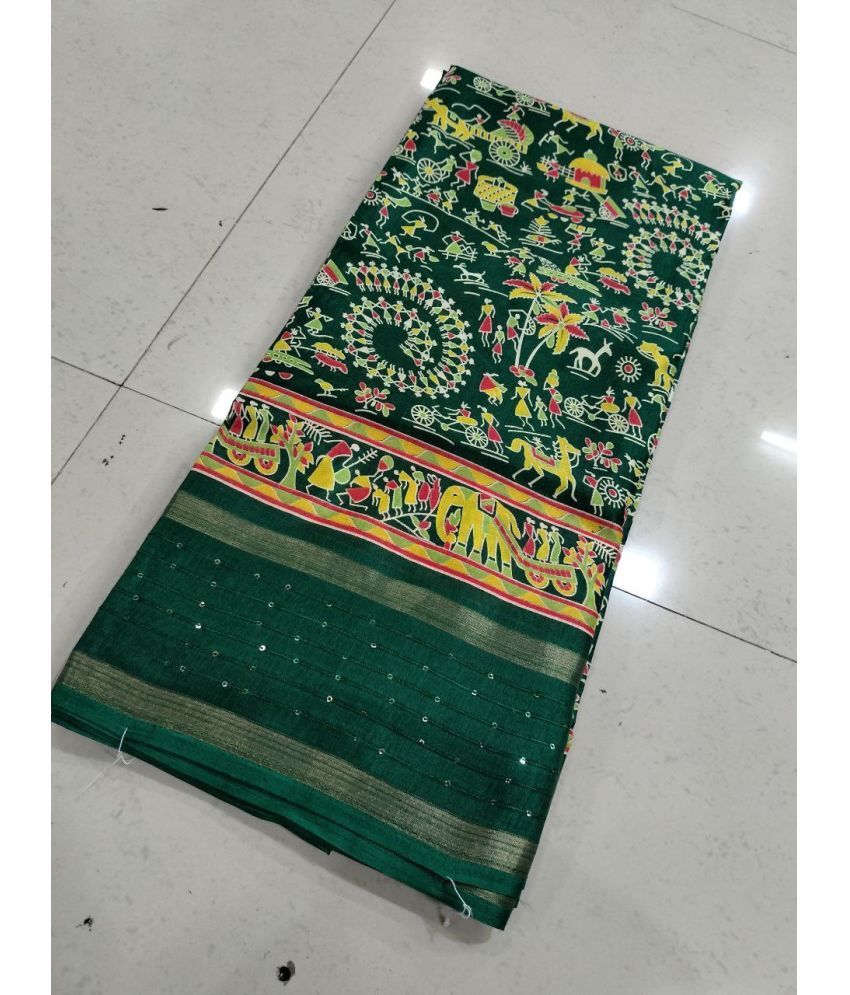     			Arkia Pack of 1 Silk Embellished Saree With Blouse Piece ( Green )