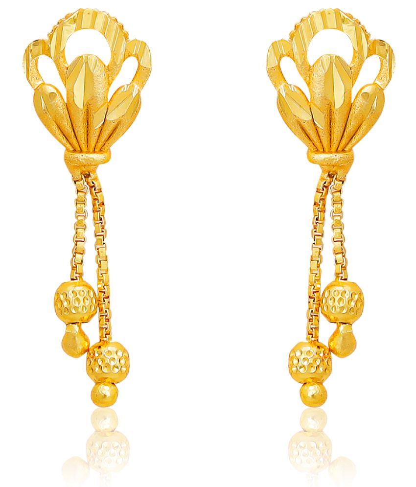     			Drashti Collection Golden Danglers Earrings ( Pack of 1 )