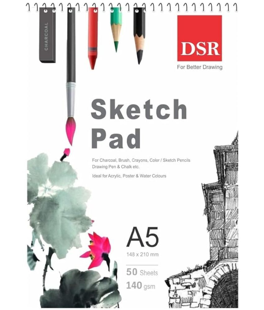     			Eclet 50 Sheet A5 Sketchbook Pack of 1-5.8 x 8.3 Inch 140 GSM| Top Spiral-Bound Sketchpad for Artists | Sketching and Drawing Acid Free Paper, for Doodling for Professional & acadmic use