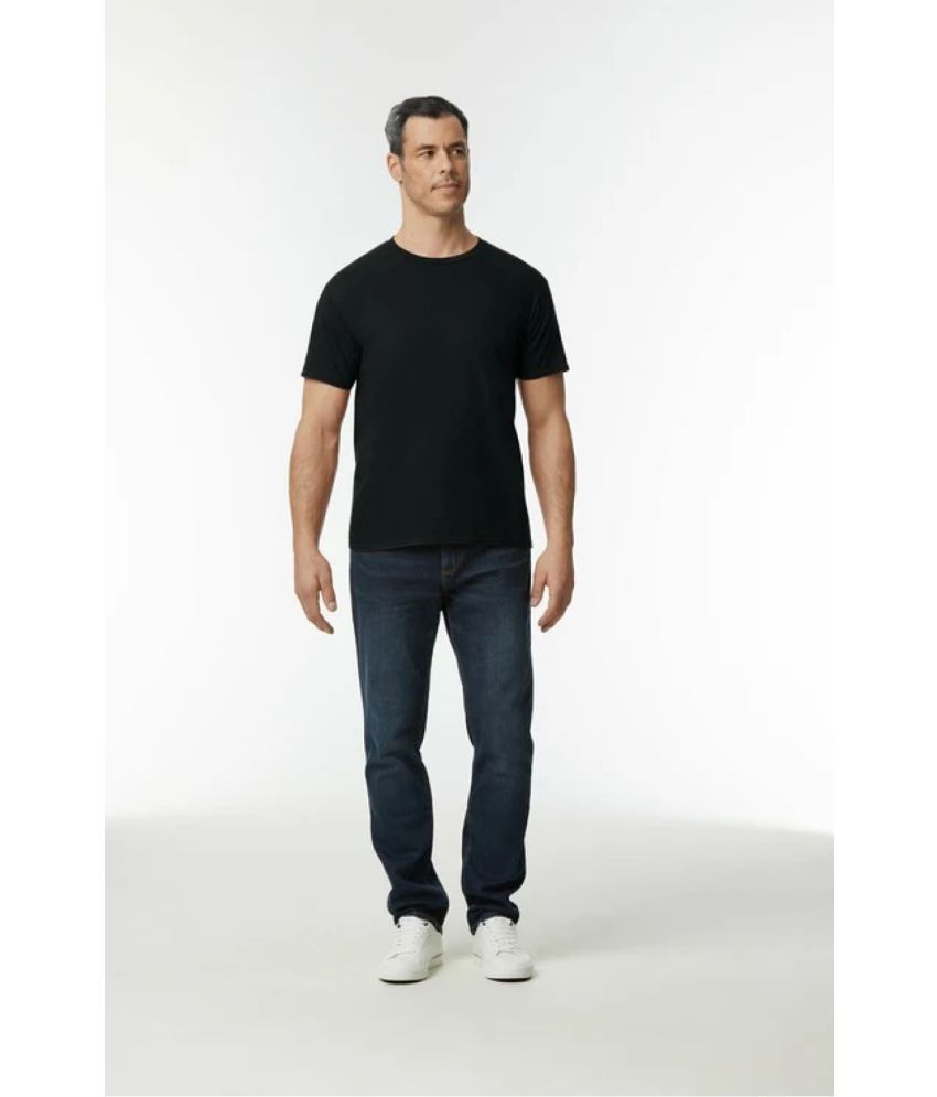     			Gildan Cotton Regular Fit Solid Half Sleeves Men's Round T-Shirt - Black ( Pack of 1 )