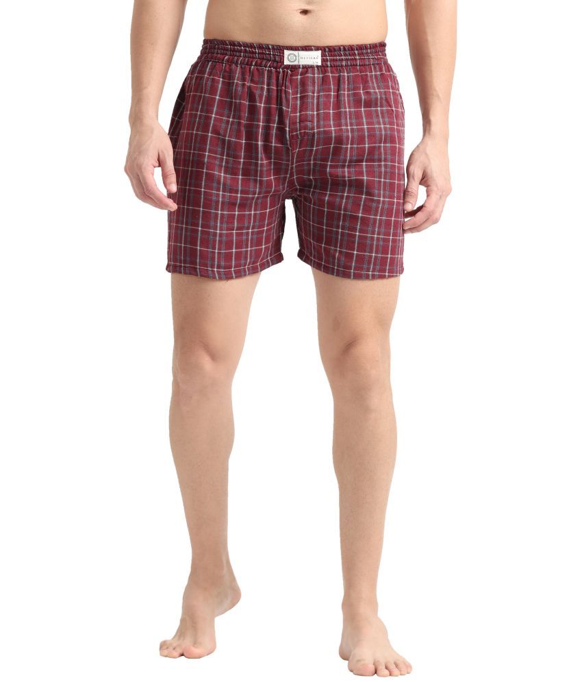     			HETIRES Pack of 1 Cotton Blend Boxers For Men's ( Maroon )