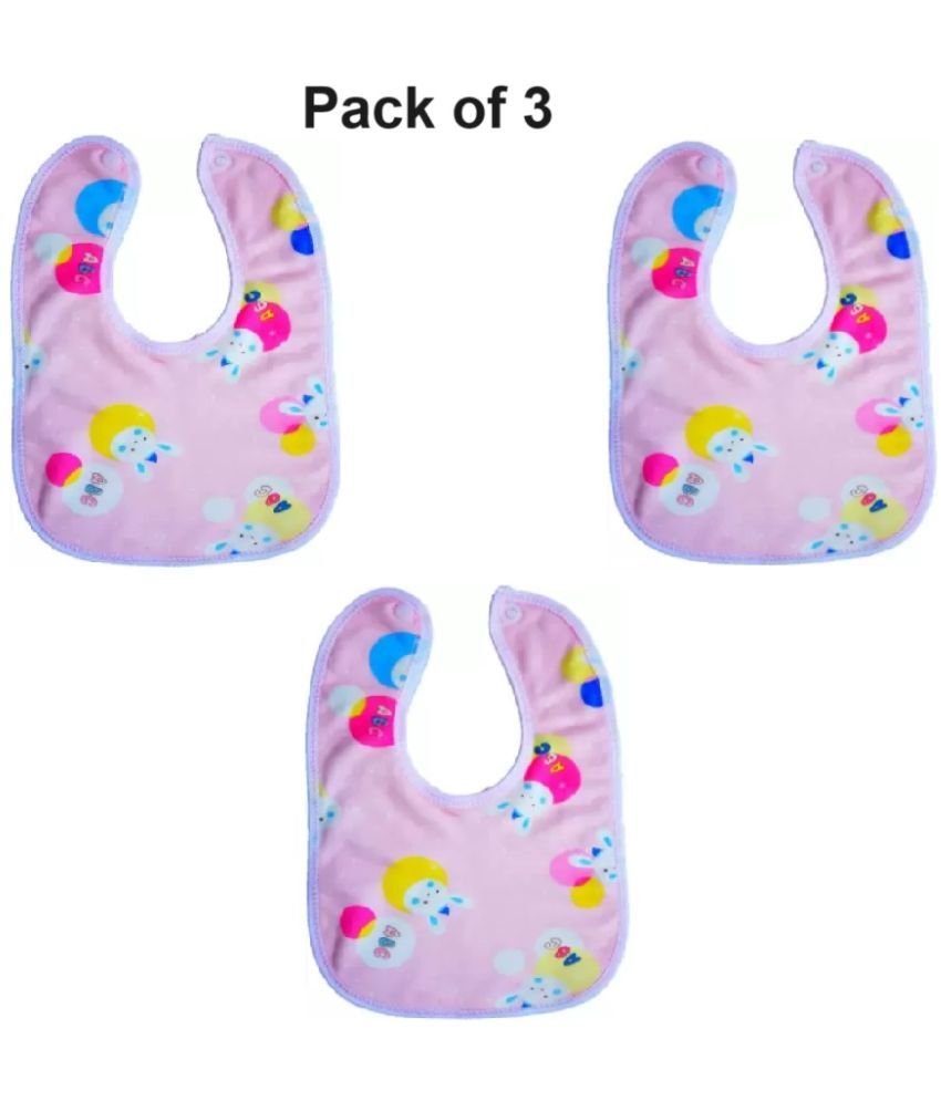     			Qin Pin Multi-Colour Cotton Bibs - Set of 3