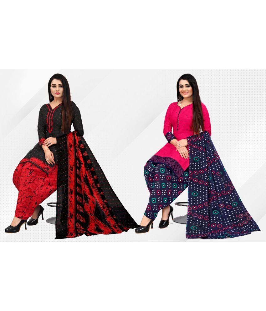     			Rajnandini Unstitched Cotton Blend Printed Dress Material - Multicolor ( Pack of 2 )