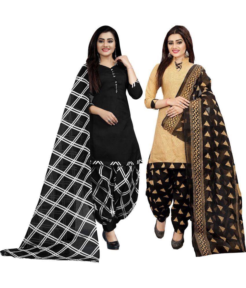     			Rajnandini Unstitched Cotton Blend Printed Dress Material - Multicolor ( Pack of 2 )