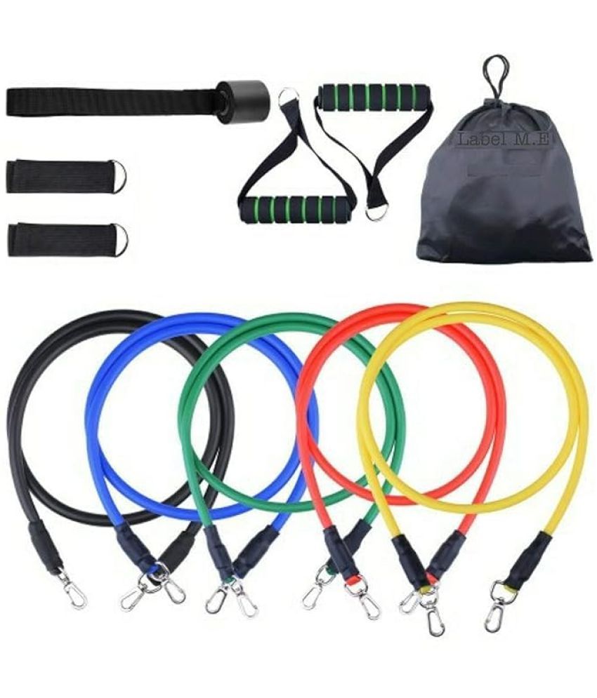     			Resistance Band Set for Workout, Resistance Band for Exercise, Resistance Band for Pull ups, tricep, Legs, Rubber Tube with Door Anchor and Hook (Multicolor)