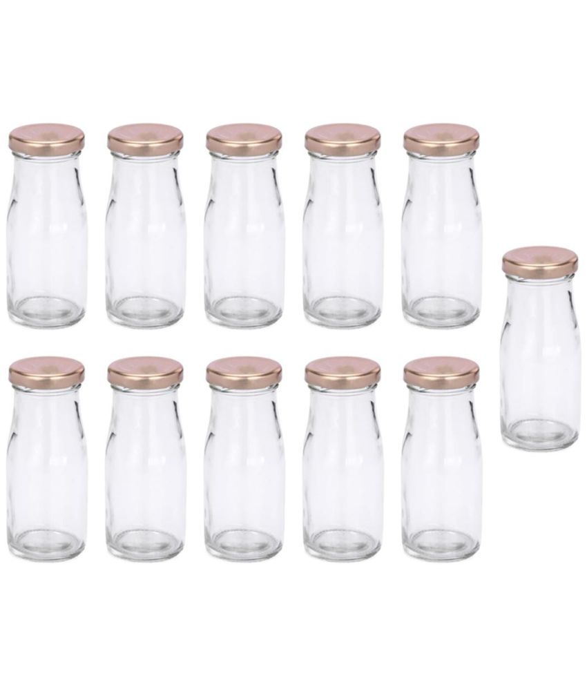     			Somil Water, Juice, Milk, Serving Glass Bottle- A11 Transparent Glass Water Bottle 100 mL ( Set of 10 )