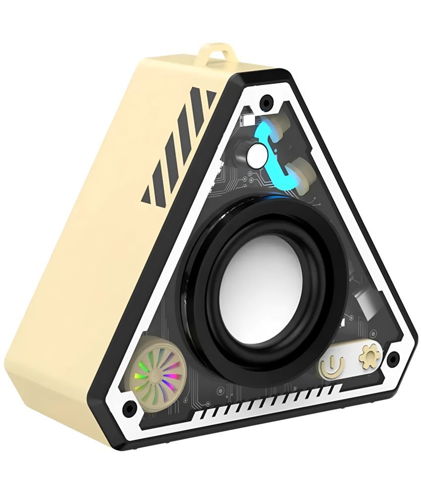     			VERONIC V2 MINI TRANSPARENT 5 W Bluetooth Speaker Bluetooth V 5.3 with TWS feature,3D Bass Playback Time 5 hrs Beige