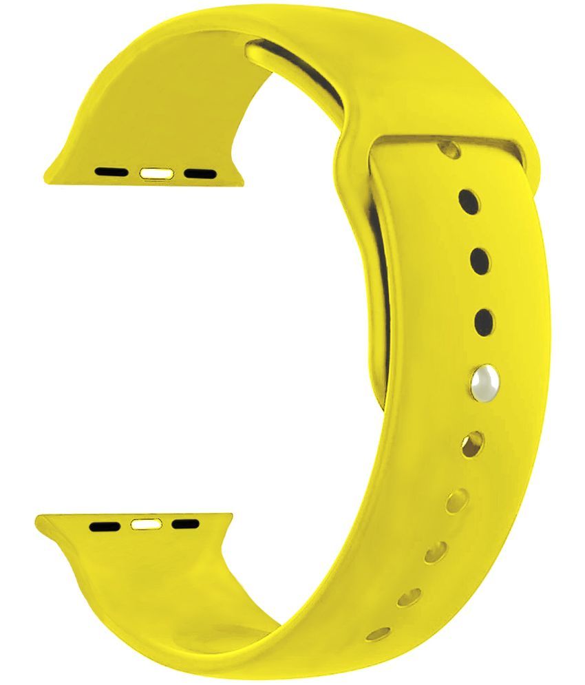     			ACM Watch Strap Slide Silicone Belt compatible with Pebble Cosmos Engage Smartwatch Sports Band Yellow