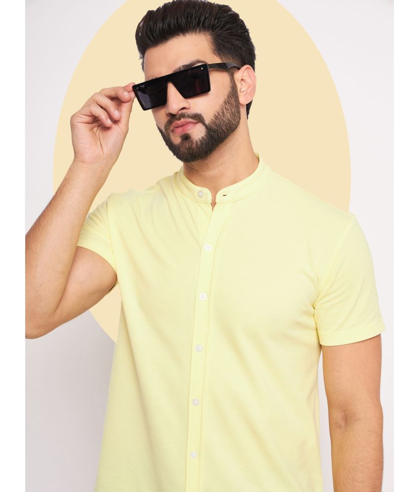     			GET GOLF Cotton Blend Regular Fit Solids Half Sleeves Men's Casual Shirt - Yellow ( Pack of 1 )