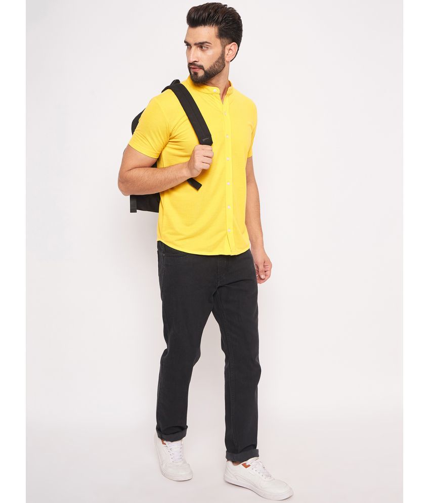     			GET GOLF Cotton Blend Regular Fit Solids Half Sleeves Men's Casual Shirt - Yellow ( Pack of 1 )