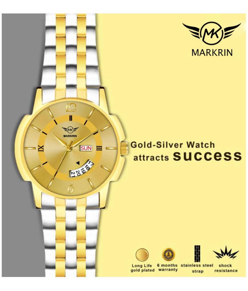     			MARKRIN Gold Stainless Steel Analog Men's Watch