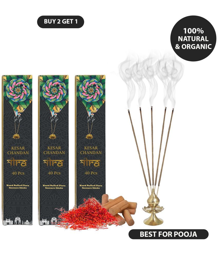     			Nira Fragrances Incense Stick Kesar Chandan 120 Pieces ( Pack of 3 )