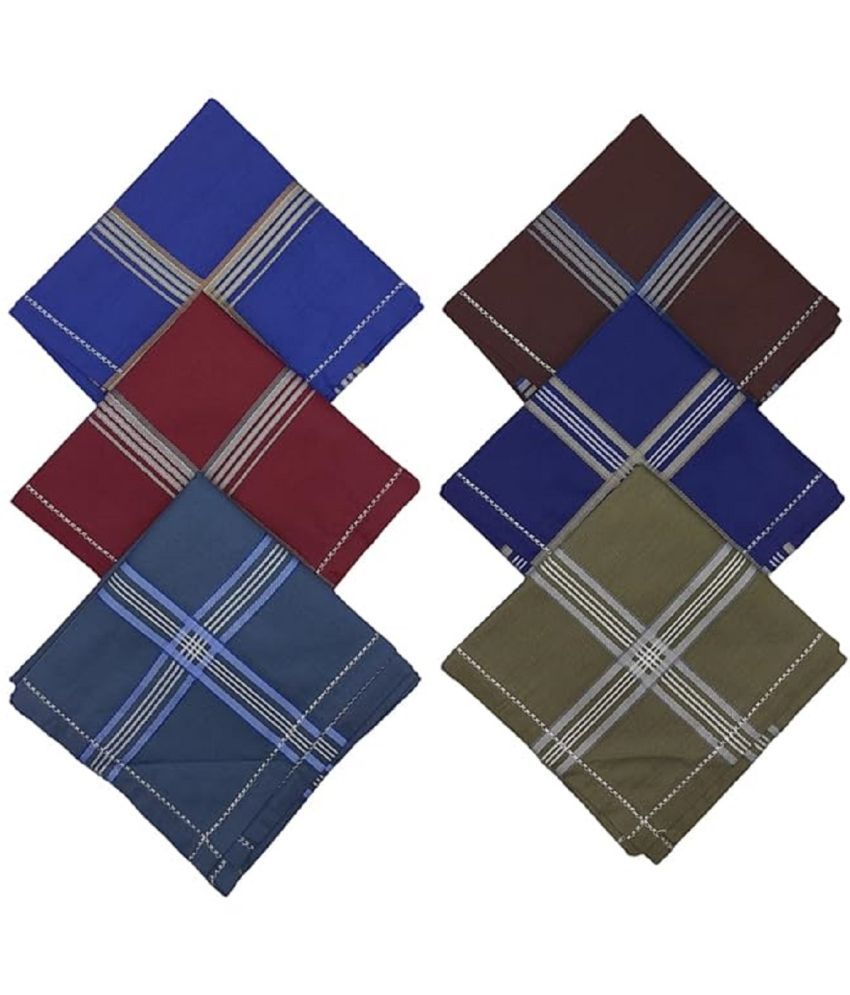     			PENYAN Blue Cotton Men's Handkerchief ( Pack of 6 )